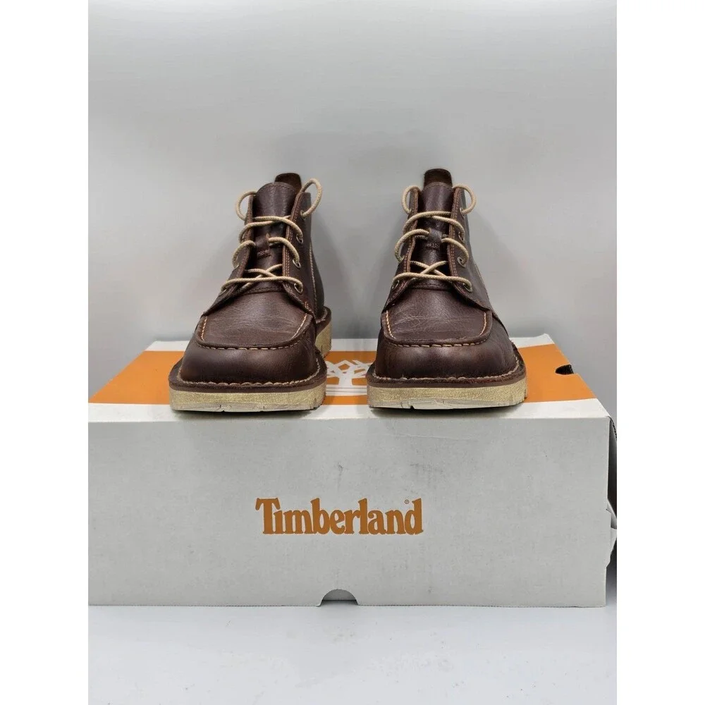 Timberland Mens Westmore Moc-Toe Chukka Leather Boots Brown Tortoise Shell Sz 9
